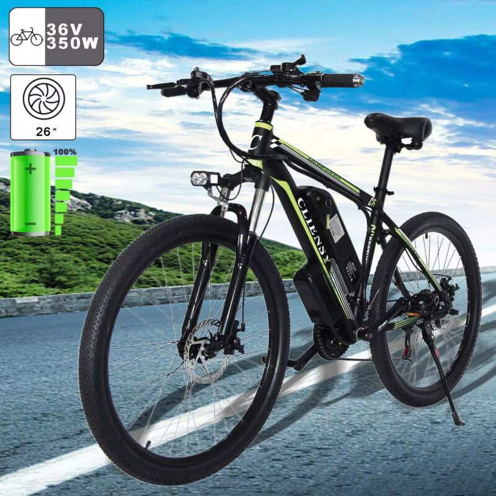 Datingday 26" Electric CLIENSY 350W City Mountain Bike Cycling EBike 36V Bicycle - Curated Treasures Market