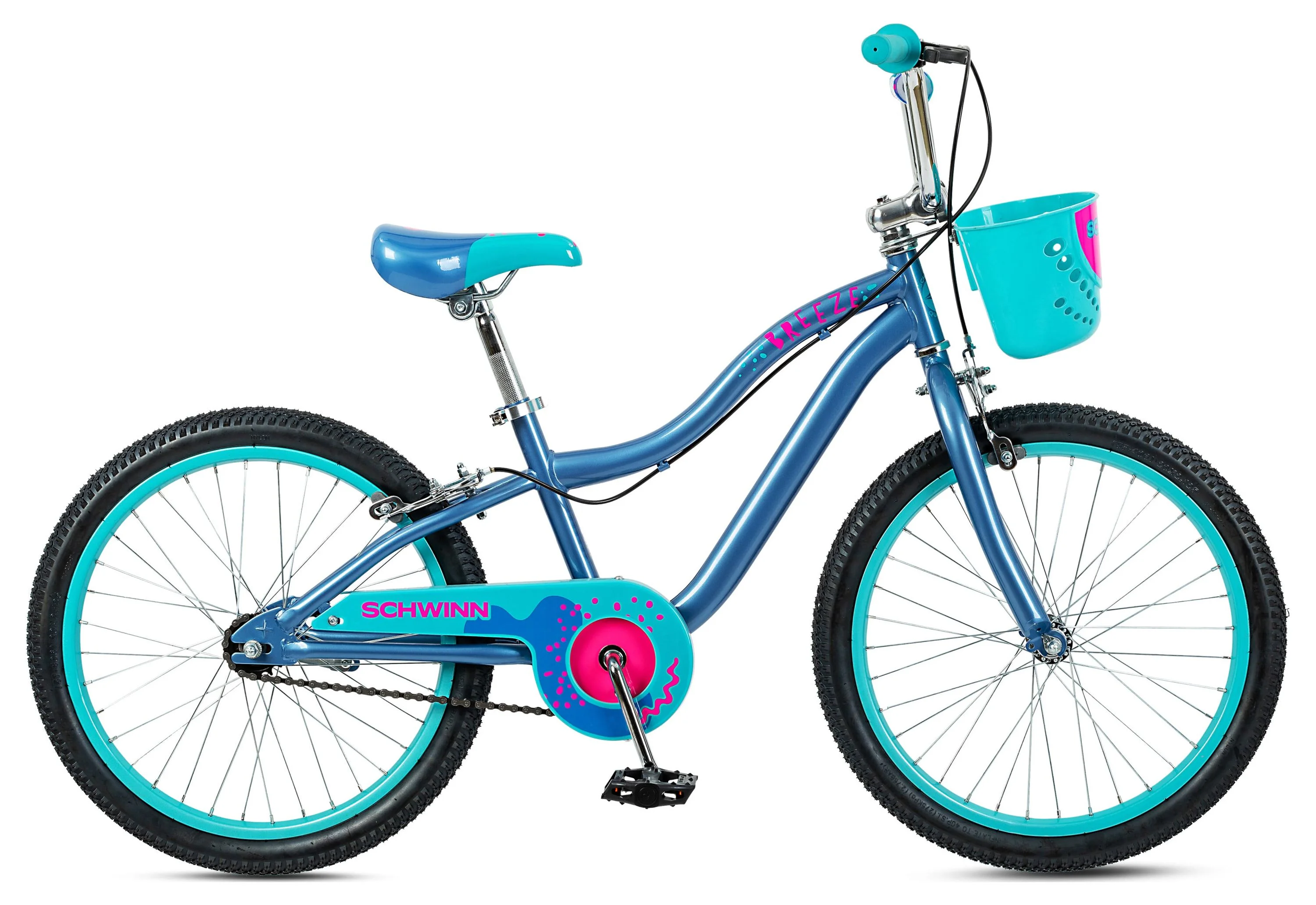 Schwinn 20-in. Breeze Girls Kids Bike with Basket, Periwinkle - Curated Treasures Market