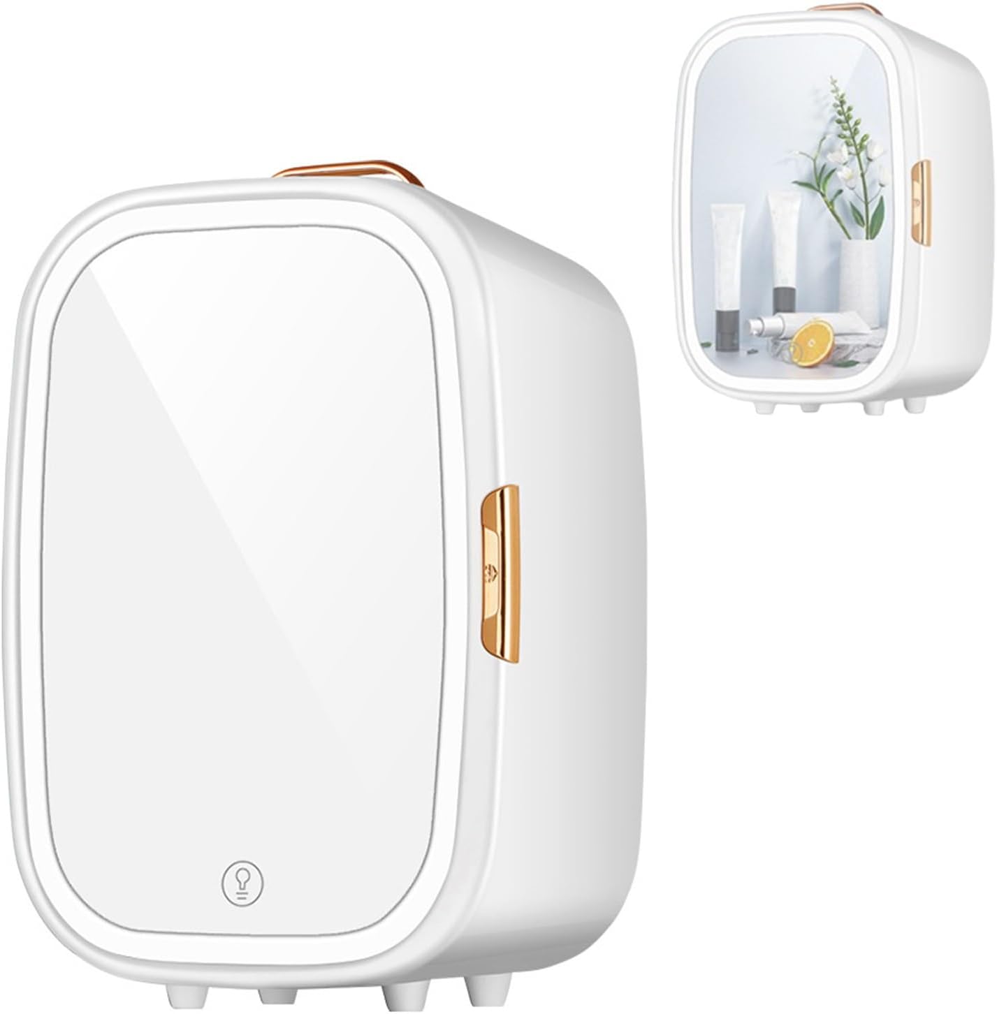 20L Mini Makeup Fridge With LED Mirror, AC/DC Portable Beauty Skincare Refrigerator For Skincare, Drinks, Makeup, And Food, Bedroom, Car, And Office