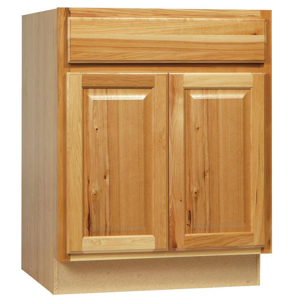 Hampton Bay Hampton Assembled 24 x 34.5 x 21 in. Bathroom Vanity Base Cabinet in Natural Hickory
