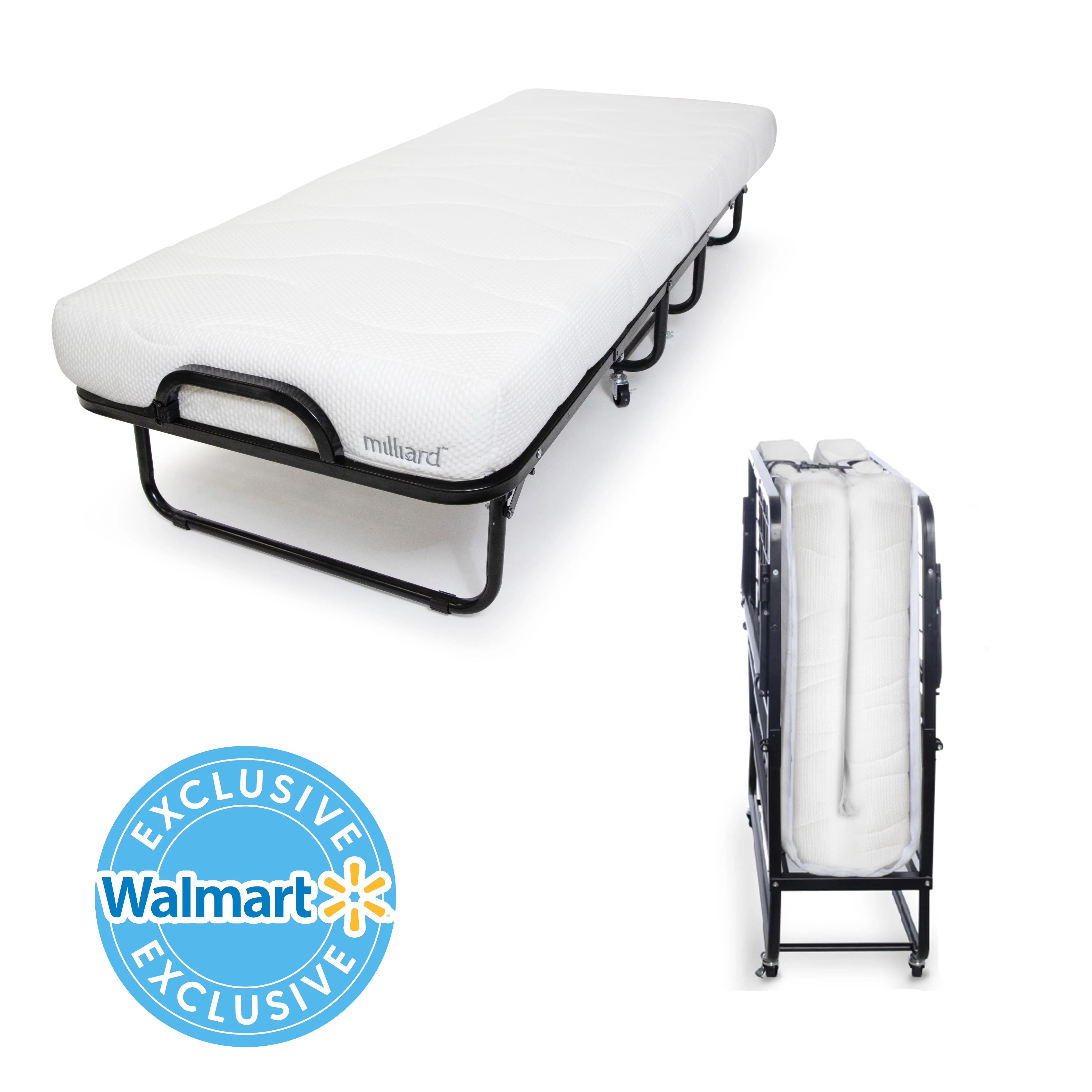 Milliard Diplomat Folding Bed – Cot Size - with Luxurious Memory Foam Mattress and a Super Strong Sturdy Frame – 75” x 31