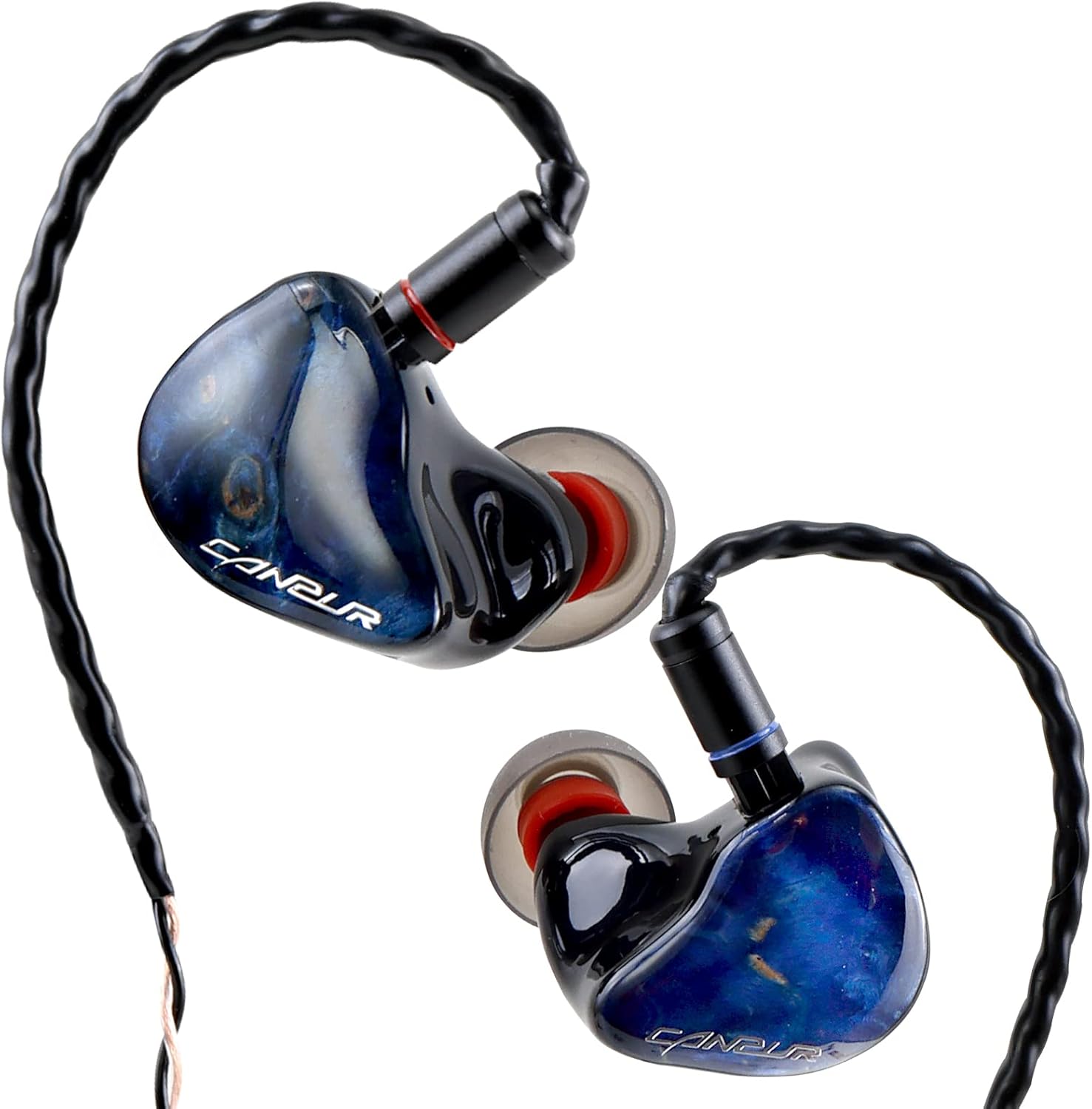 Canpur JF1 Wired in Ear Monitor Earphones for Drummer, Ear Monitor Earbuds with 1 Dynamic Drive (DD), Resin IEM Earphone for Audiophile, Blue