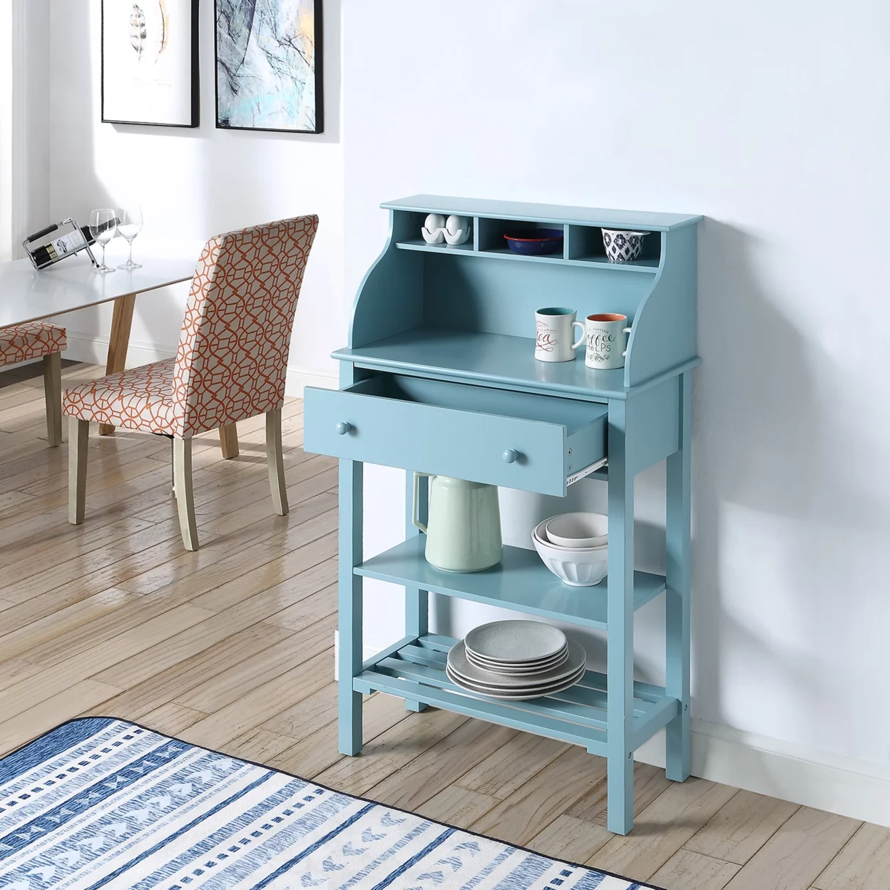 Designs2Go Office or Kitchen Storage Desk, Sea Foam