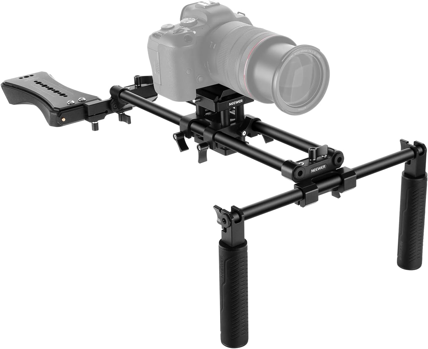 Neewer Universal Camera Shoulder Mount, Aluminum Alloy Camera Shoulder Rig, Video Filmmaking System with Movable Shoulder Pad, 15mm Rod
