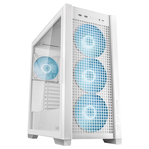 ASUS TUF Gaming GT302 ARGB ATX Mid-Tower PC Case – Four 140 x 28 mm ARGB Fans for High Airflow, Interchangeable Tempered Glass or Mesh Side Panels