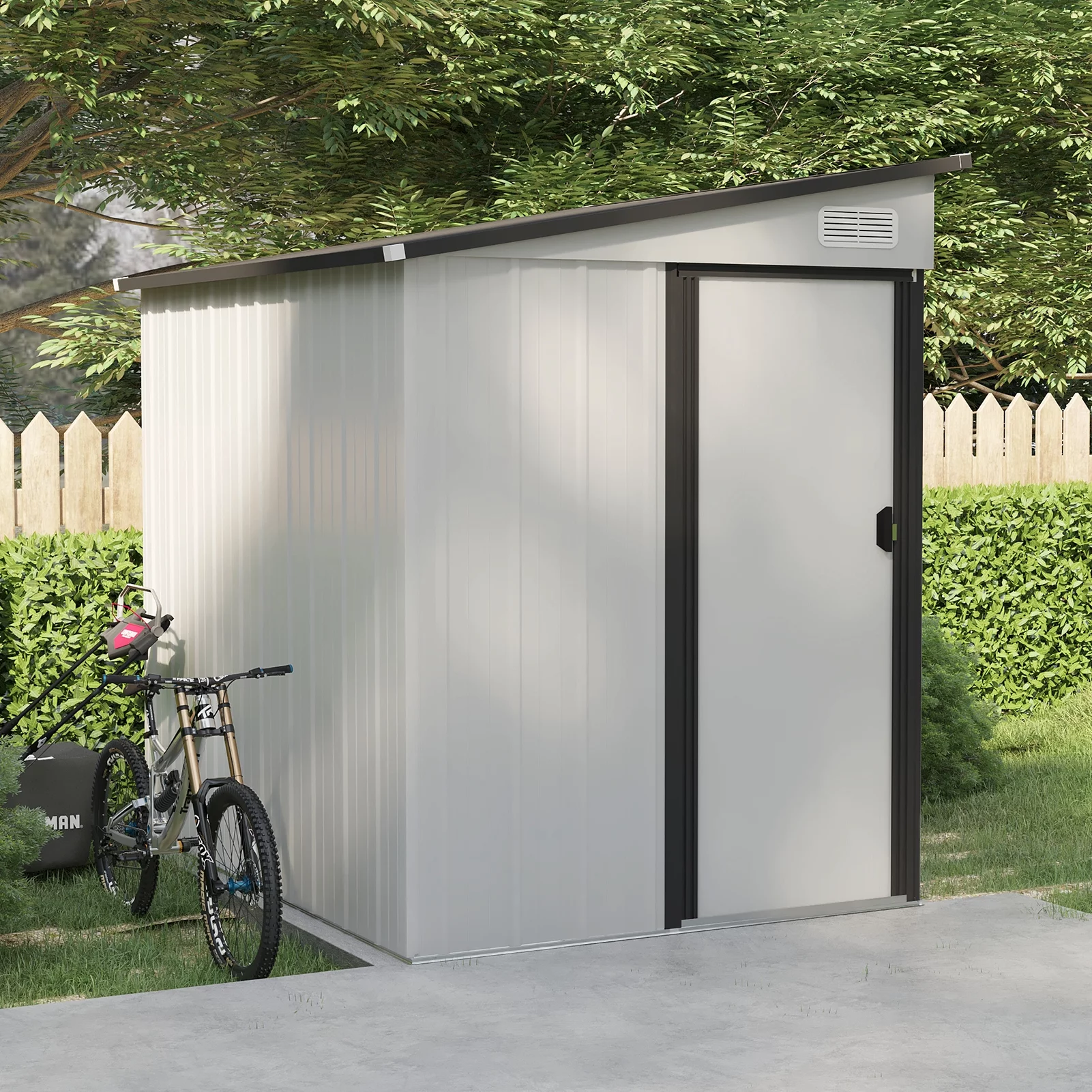 Storage Shed 5X7ft, Outdoor Lean-to Metal Storage Sheds with Pent Roof - Radiant Selections