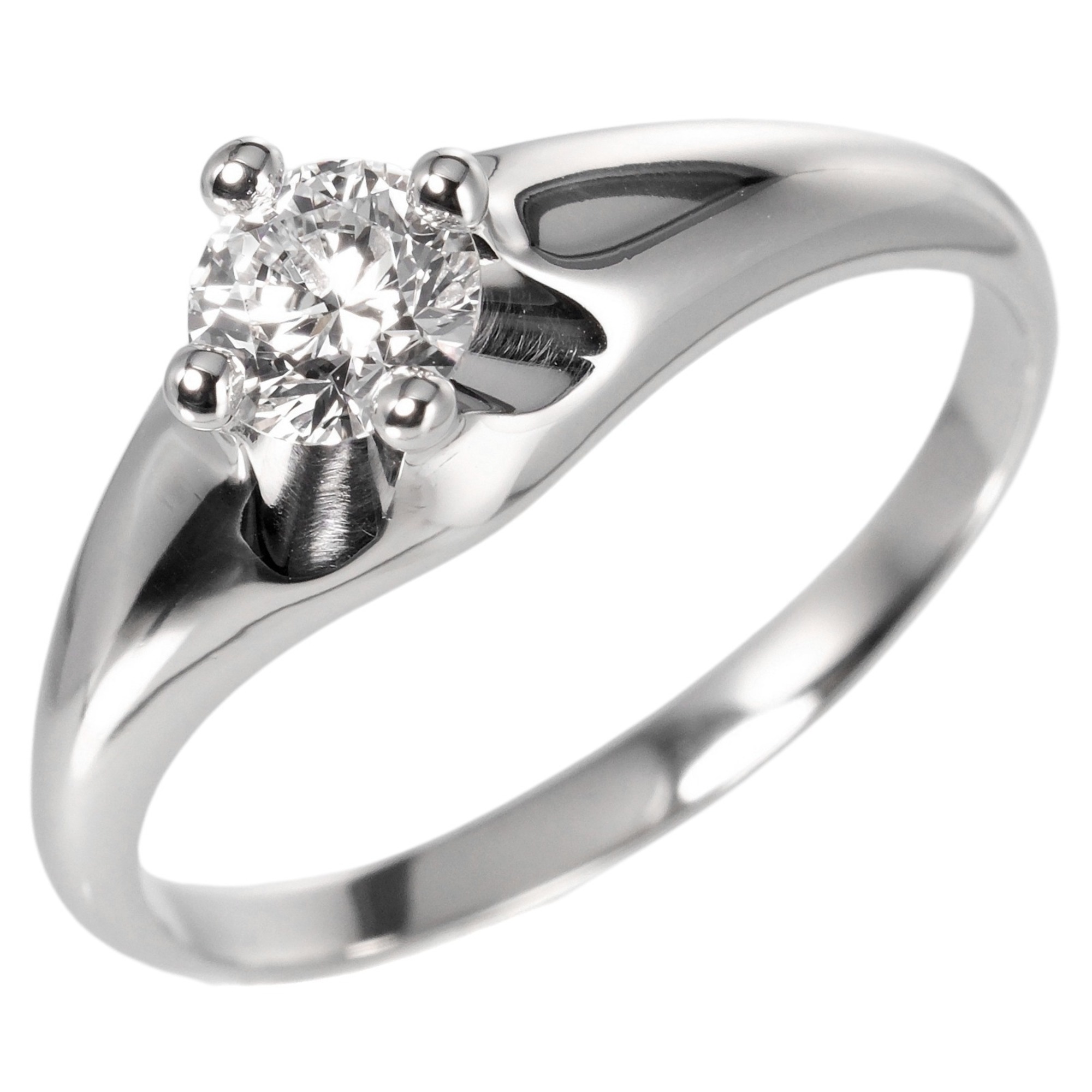 Pre-Owned Bvlgari Corona Solitaire Ring No. 19 0.575ct/VS1/E/1EX Pt950 Platinum Diamond BVLGARI (Like New)