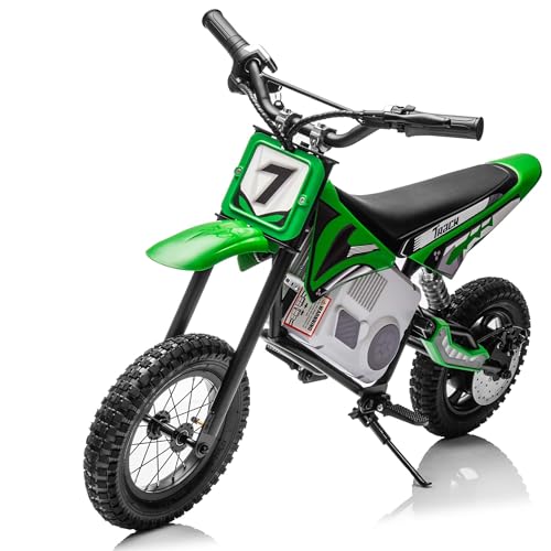 36V Electric Dirt Bike, 350W Motorcycle with Twist Grip Throttle, Dual Hand-Operated Brakes, Up to 15 MPH Speed, for Kids Aged 8-12, Pink
