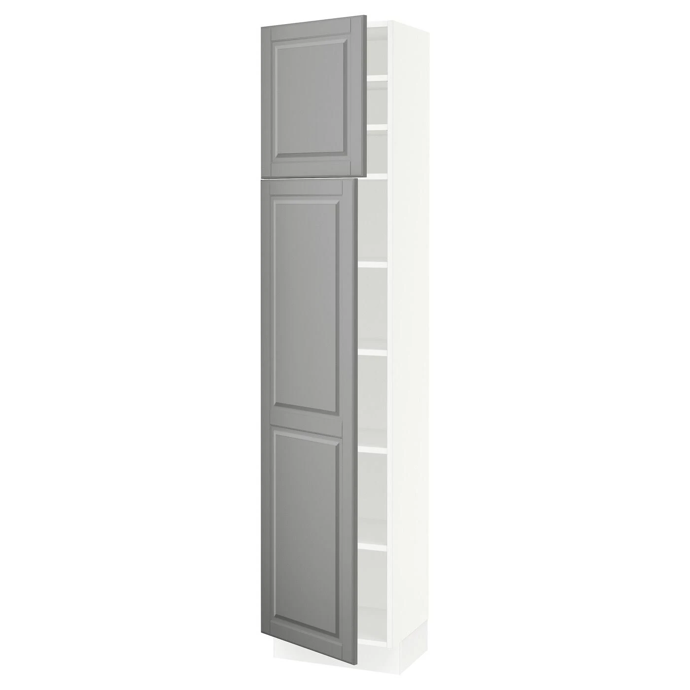 IKEA - SEKTION High Cabinet with shelves/2 Doors, white/Bodbyn Gray, 18x15x80 49345251