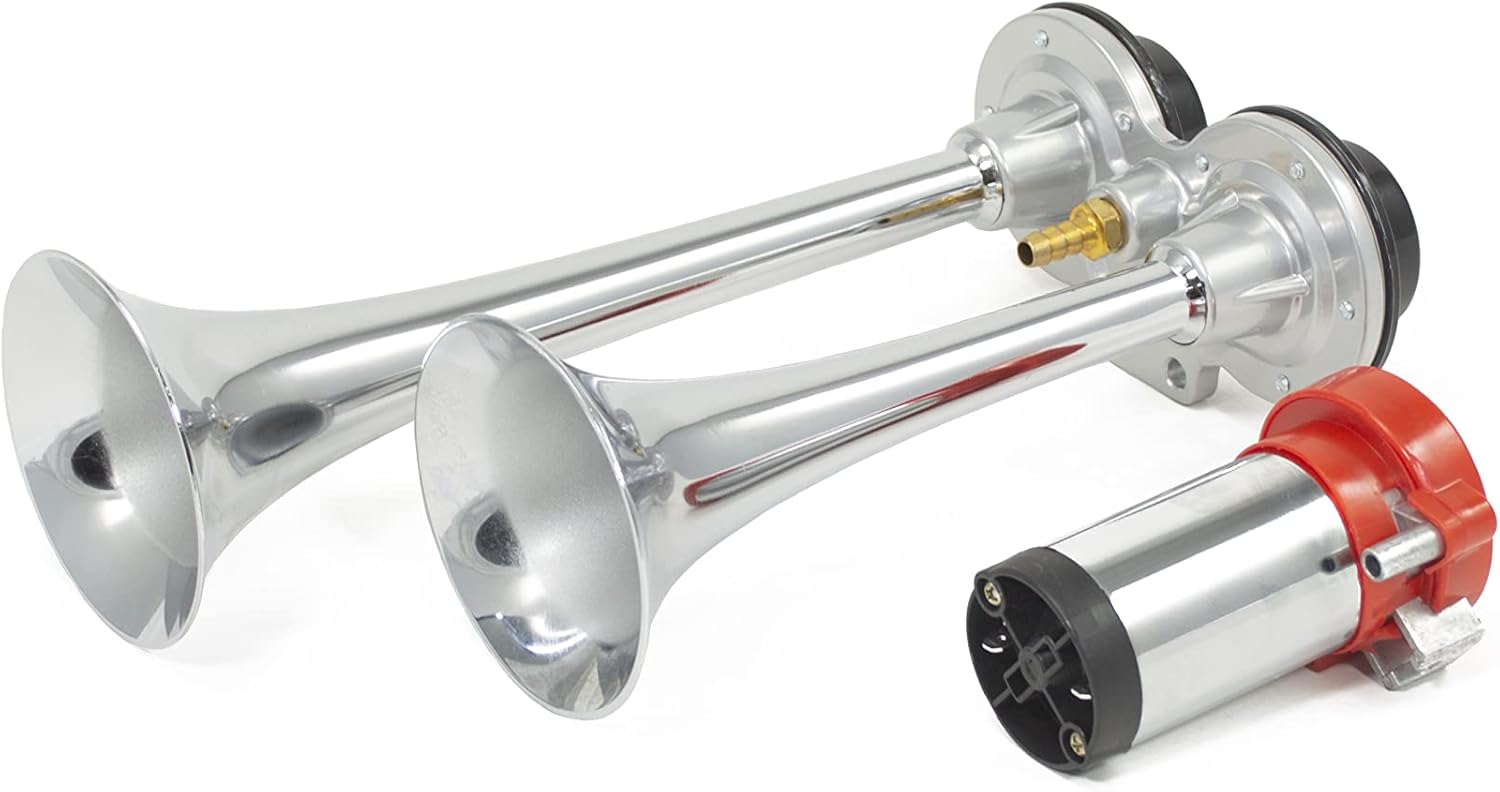 HornBlasters PsychoBlasters V2 Electric Air Horn with Self Driven Compressor - Replace Stock Horn - Easy Install