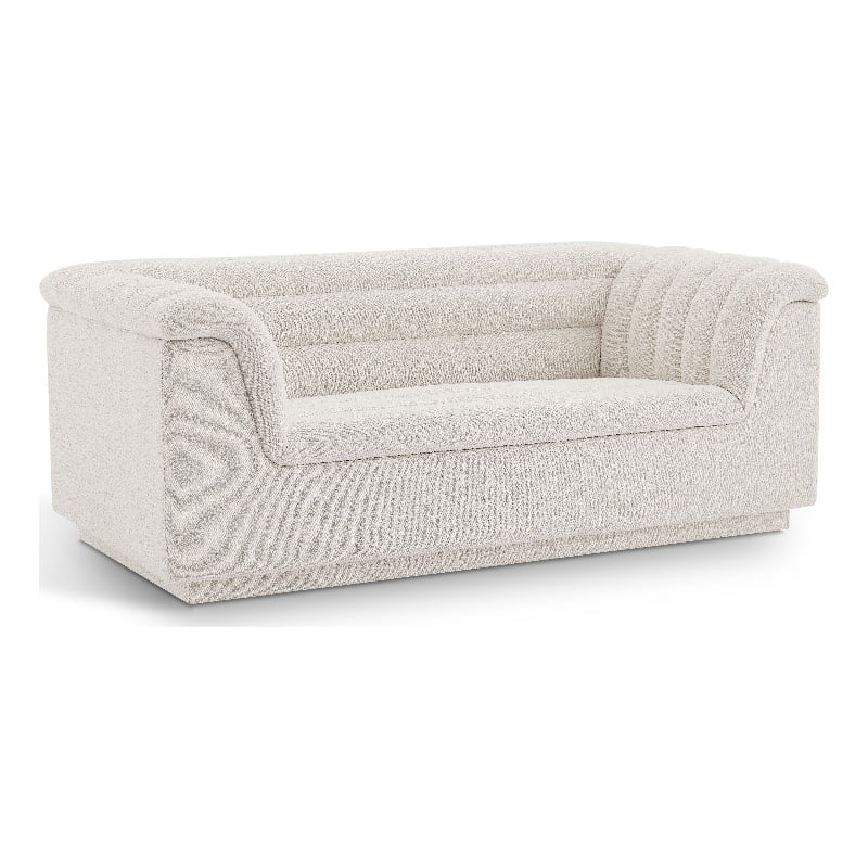 Meridian Furniture Cascade Cream Boucle Fabric Loveseat