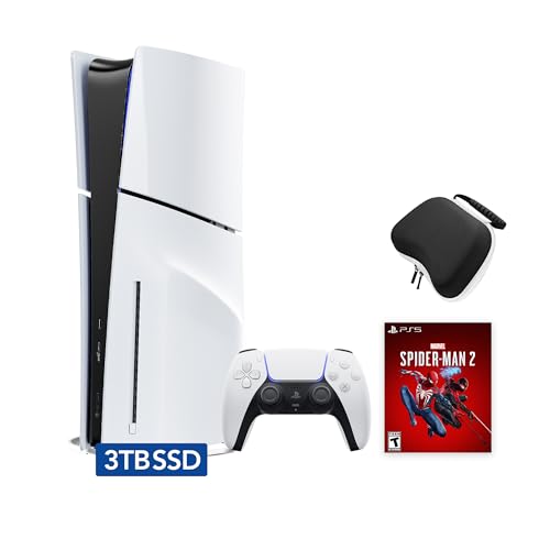 Sony PlayStation 5 Slim Upgraded 3TB Disc Edition Spider-Man 2 Bundle - White