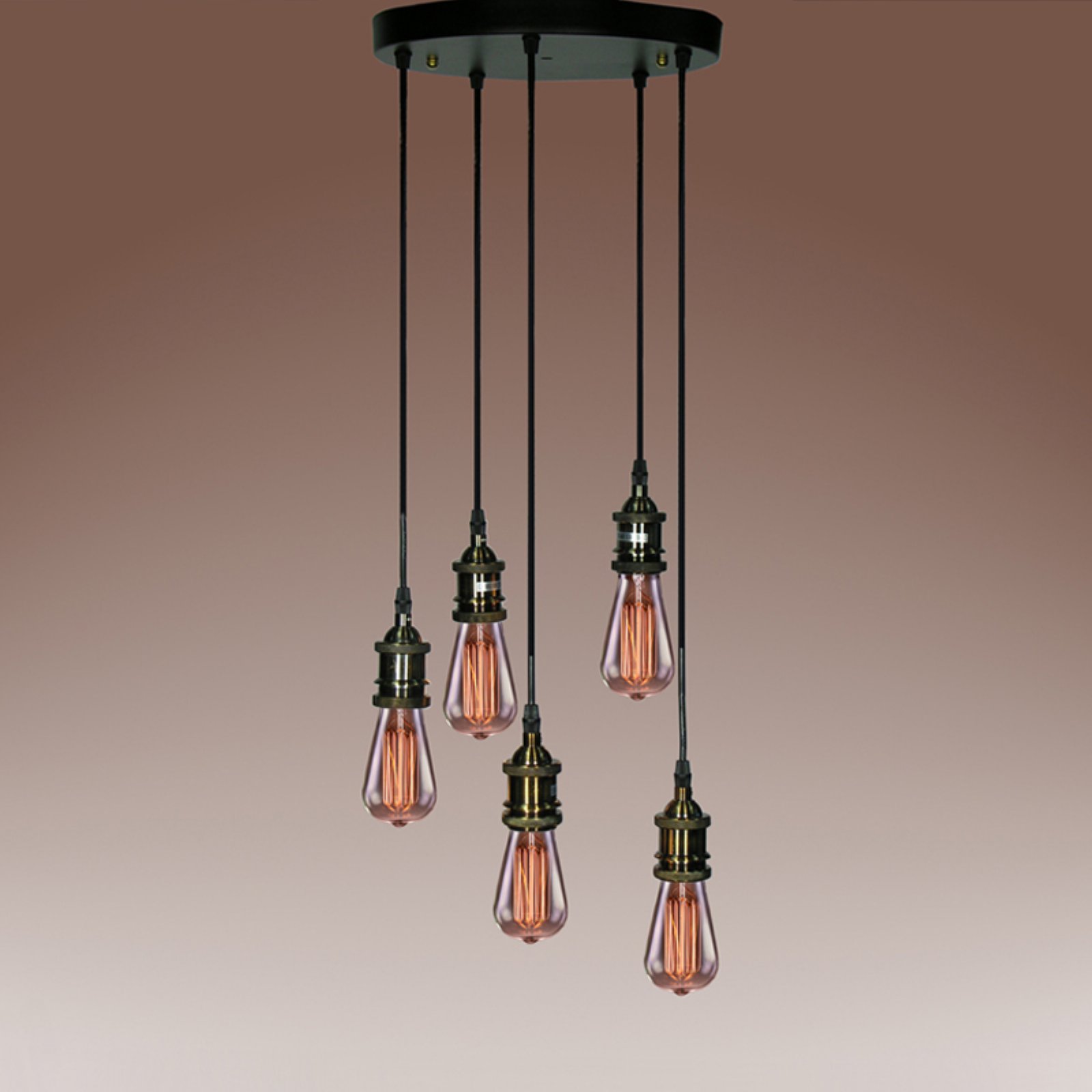 Tanya 5-light Adjustable Cord Edison Lamp with Bulbs