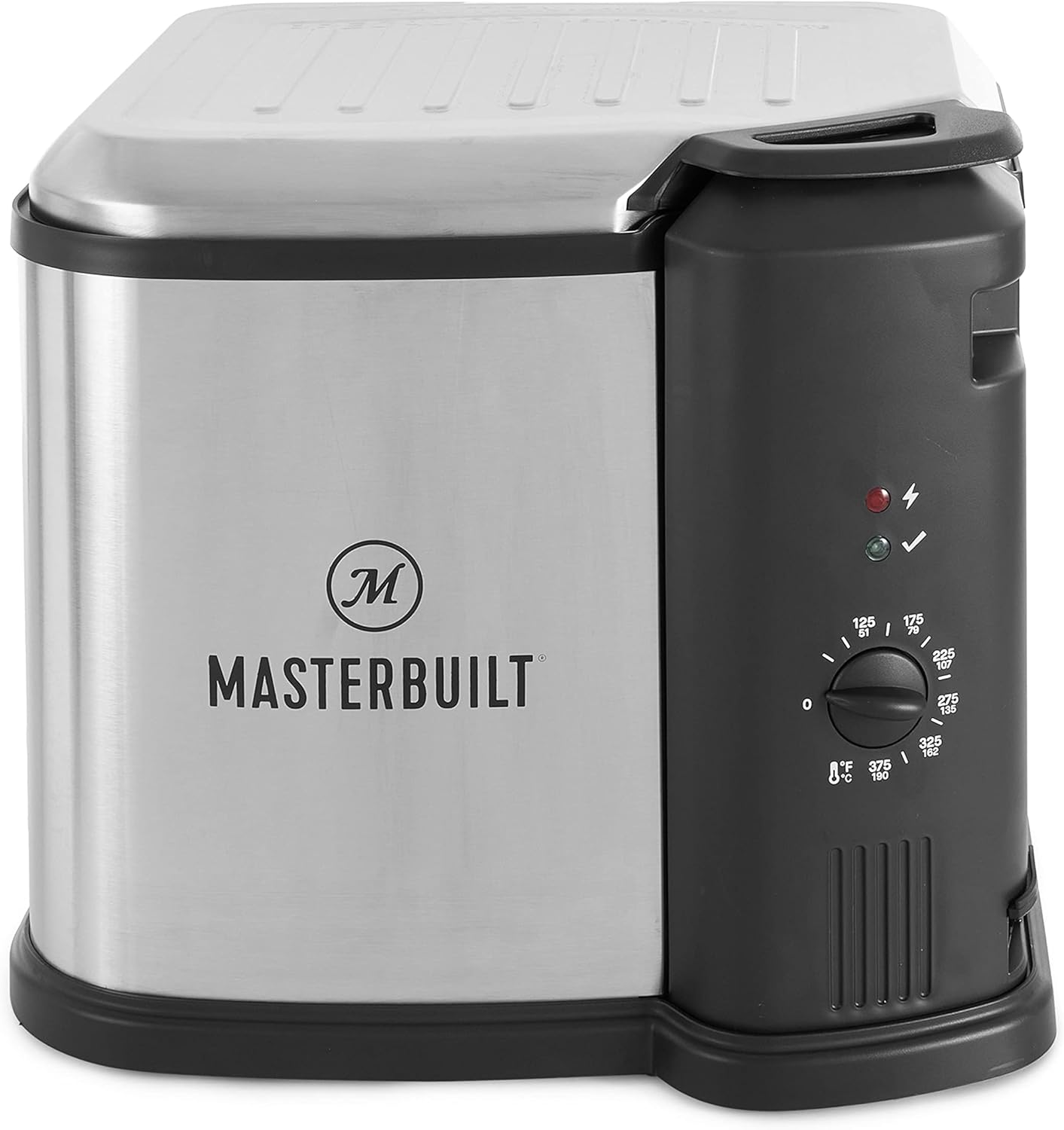 Masterbuilt MB20010118 8 Liter Electric 3-in-1 Deep Fryer Boiler Steamer Cooker with Basket for Turkey, Seafood, & More, Silve