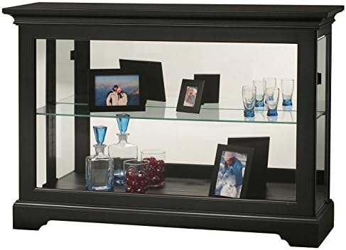 Howard Miller Underhill Console Curio Cabinet 680-533 – Cherry Bordeaux Finish, Home Decor, One Glass Shelf, Two Level Display Case