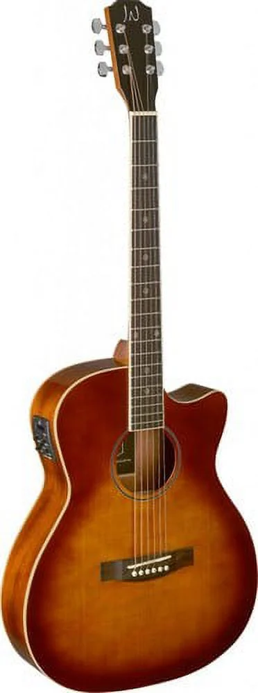 JN Guitars Thin Body Acoustic-Electric Auditorium Guitar - Cherryburst - BES-ACE - Curated Treasures Market