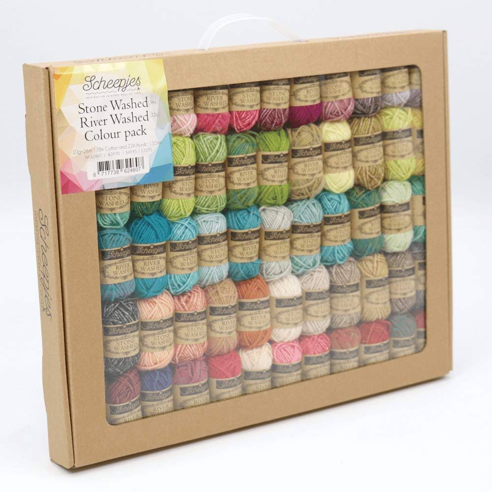 Scheepjes 62460 Stonewashed-Riverwashed Pack 58 x 10 GR, Gram, Multi-Coloured