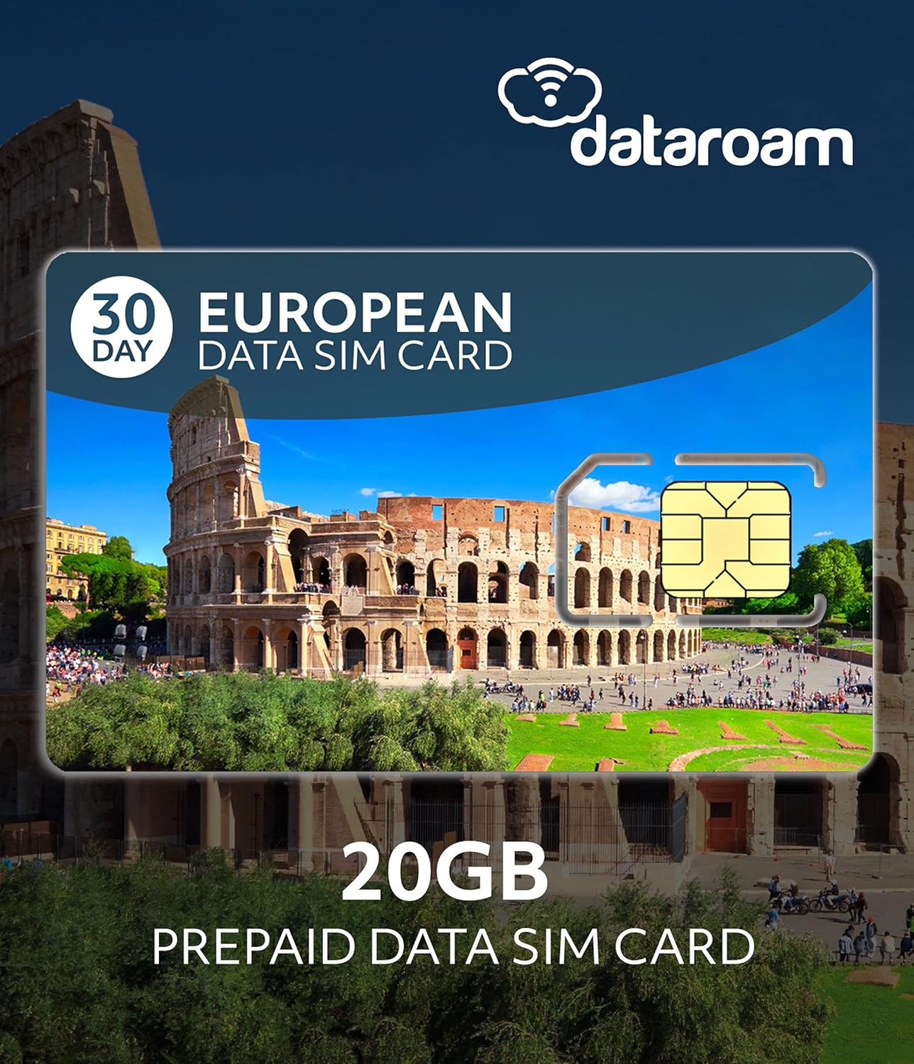 20GB Bundle - Europe Data SIM Card - 33 Countries - Dataroam - Cellhire Pack of 2