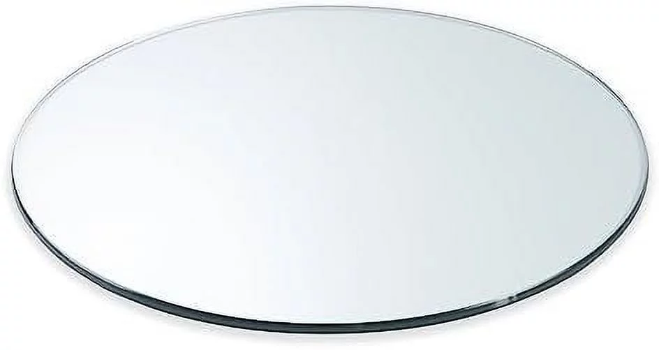 TJUNBOLIFE 38" Round 1/4" Thick Tempered Clear Glass Table Top with Flat Polished Edge
