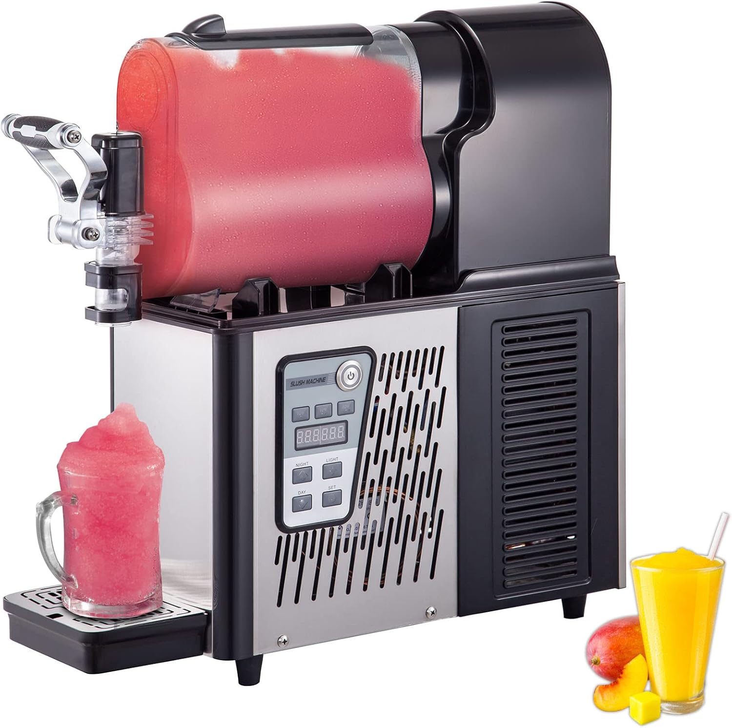 VEVOR Commercial Slushy Machine, 3L/0.8 Gallons Food-Grade PC Tank, 290W 110V, Stainless Steel Smoothie Frozen Drink Maker