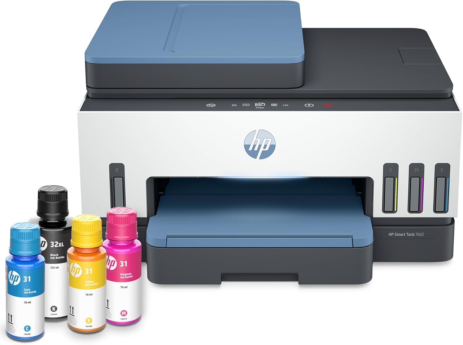 HP Smart Tank 7602 Wireless All-in-One Ink Tank Printer with 2 years of ink included,Print, scan, copy, fax, Best-for-home