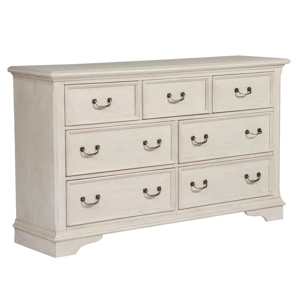 Bayside White 7 Drawer  Wooden Dresser