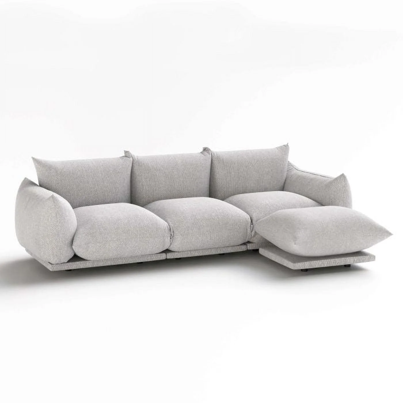 Upholstery Sofa Modern Sectional Couch L Shape 4 pieces for Living Room Bedroom Apartment Gray