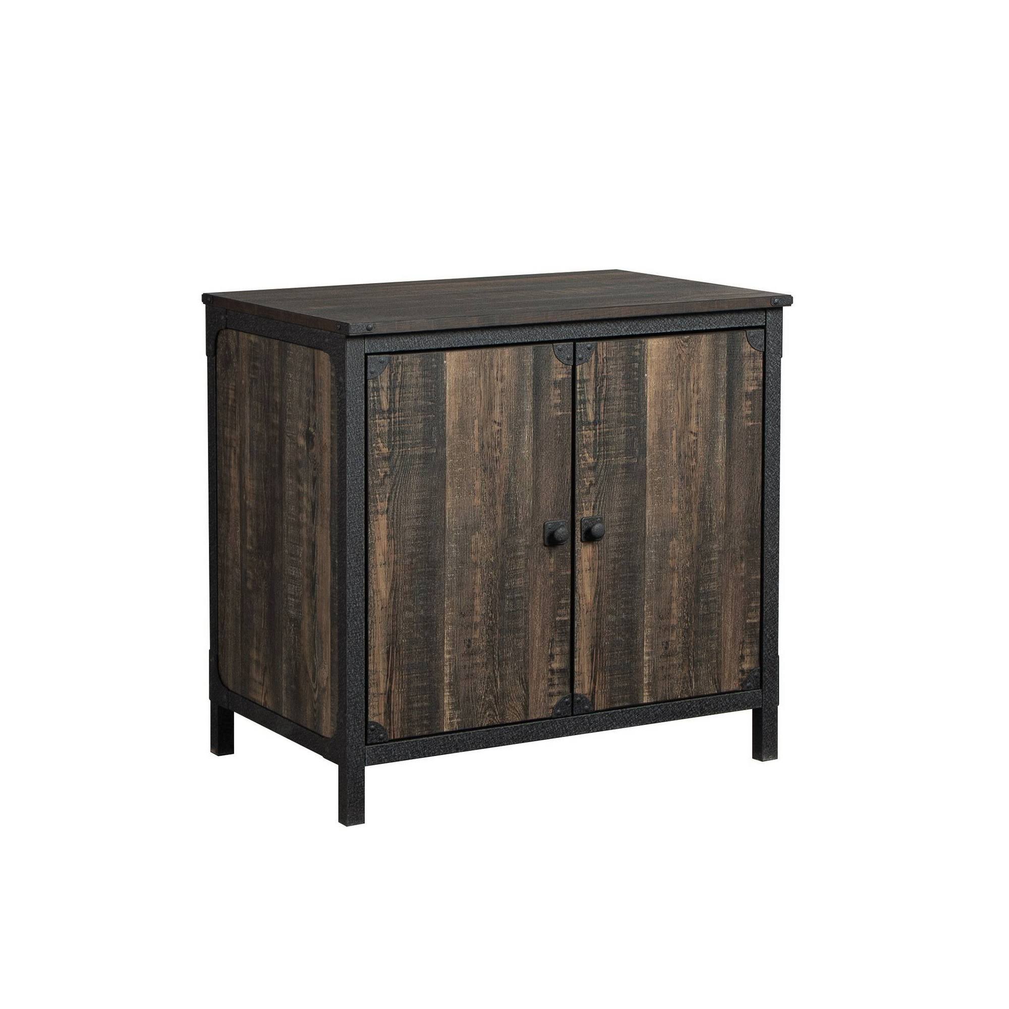 Sauder Steel River Industrial Storage Cabinet in Carbon Oak