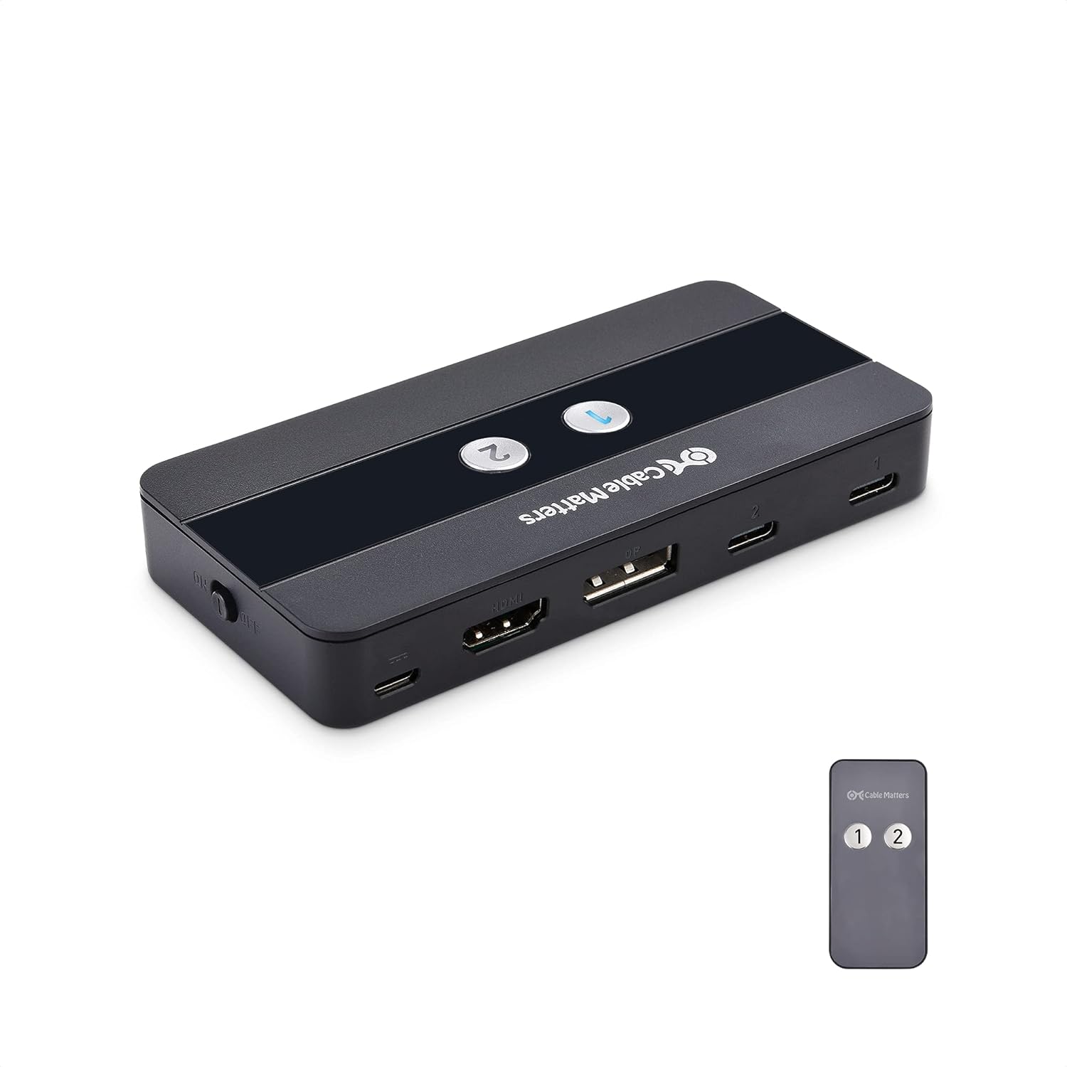Cable Matters Dual 4K 60Hz USB C KVM Switch 2 Computers / KVM Switch USB C with HDMI, DisplayPort & 4x USB 3.0