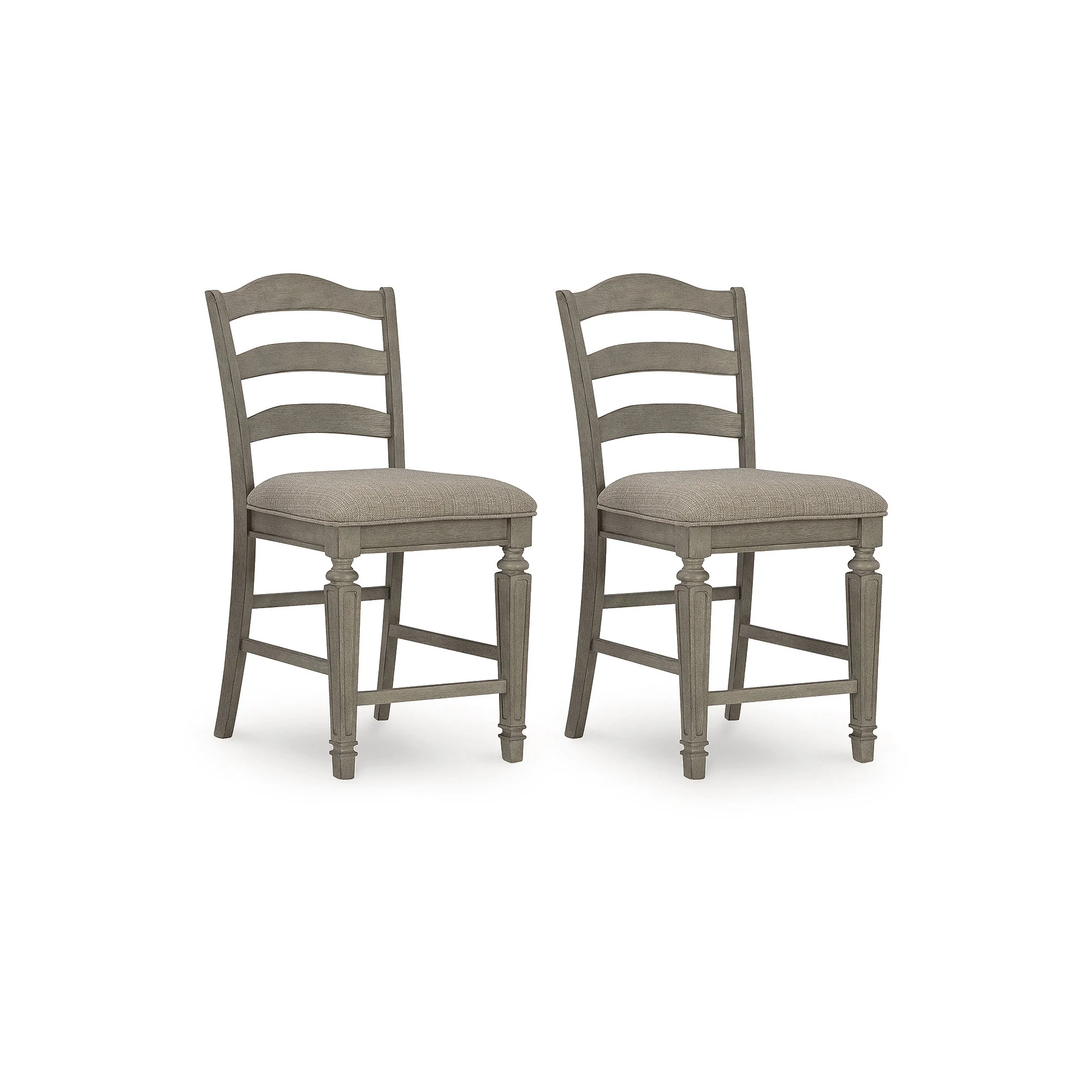 Signature Design by Ashley Lodenbay Classic Farmhouse 24" Counter Height Barstool, Set of 2, Antique Gray