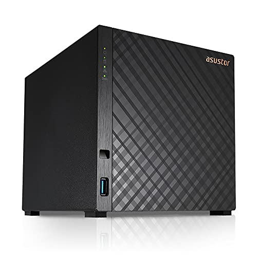 Asustor Drivestor 4 AS1104T - 4 Bay NAS, 1.4GHz Quad Core, Single 2.5GbE Port, 1GB RAM DDR4, Network Attached Storage
