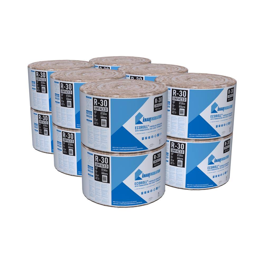 Knauf Insulation R-30 Ecoroll Unfaced Fiberglass Insulation Roll 23 in. x 22 ft. (12-Rolls) 689972