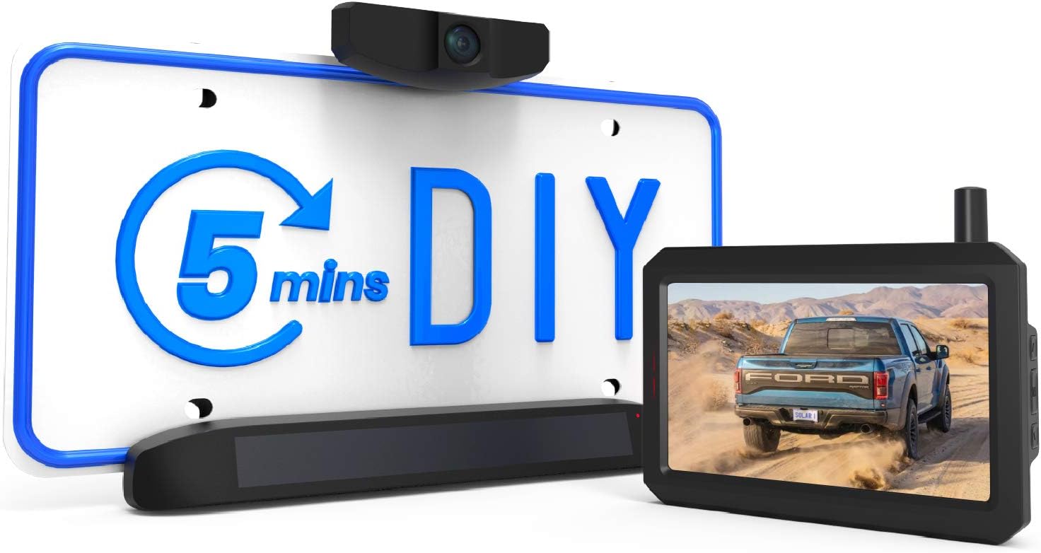 AUTO-VOX Solar Wireless Backup Camera, 5 Mins DIY Installation