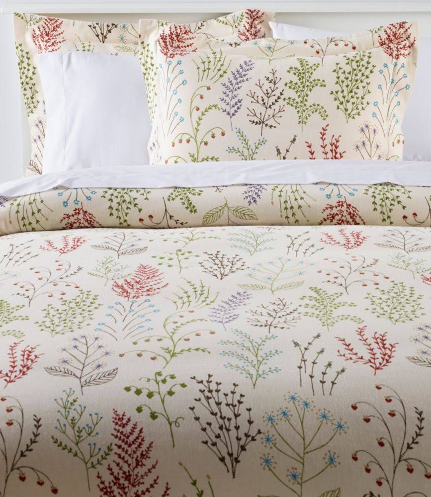 Ultrasoft Comfort Flannel Comforter Cover Collection, Botanical Floral Tan King Size | L.L.Bean