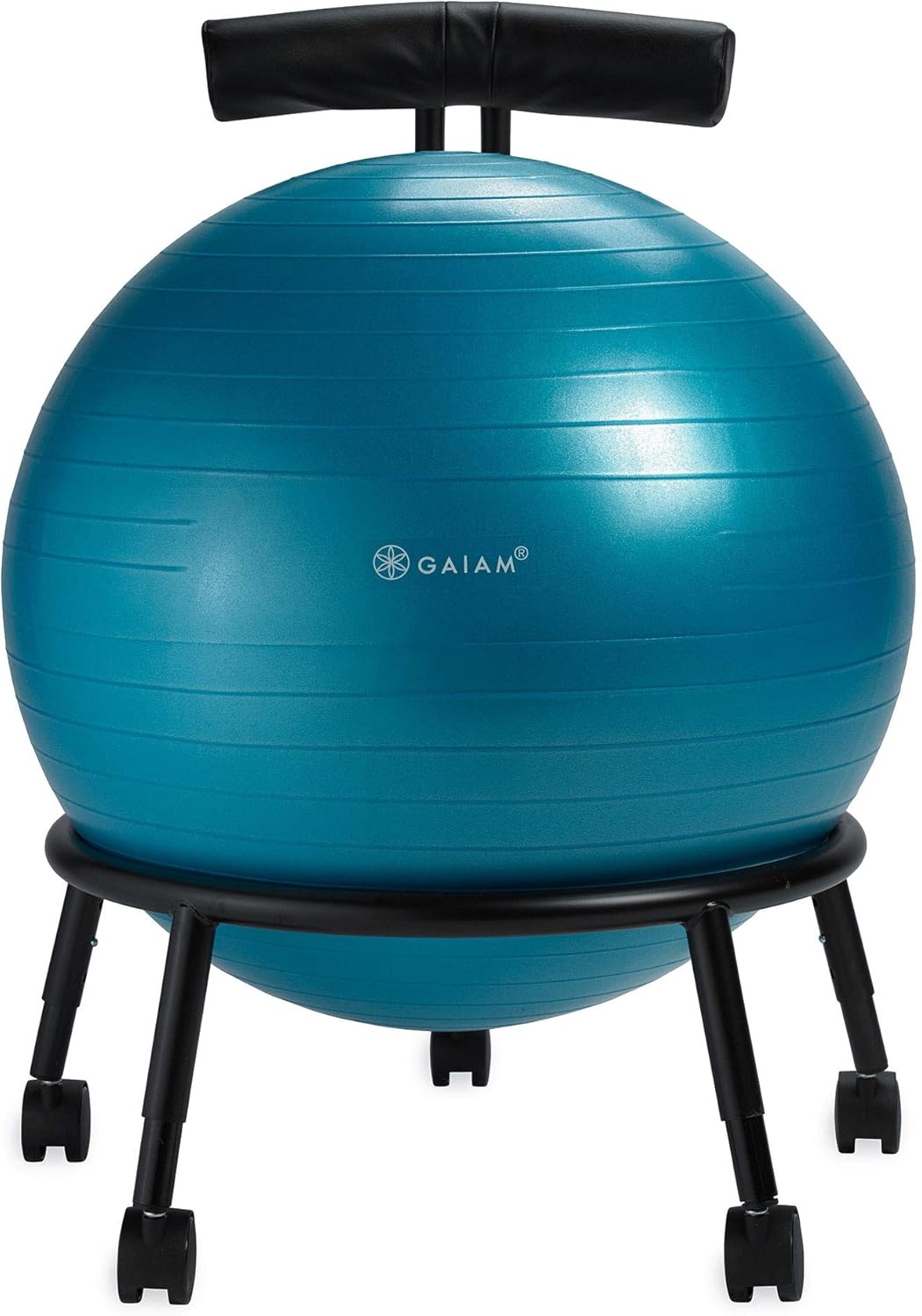 Gaiam Custom-Fit Balance Ball Chair - Exercise Stability Ball Adjustable Desk Chair for Home or Office with 55cm Yoga Ball, Air Pump