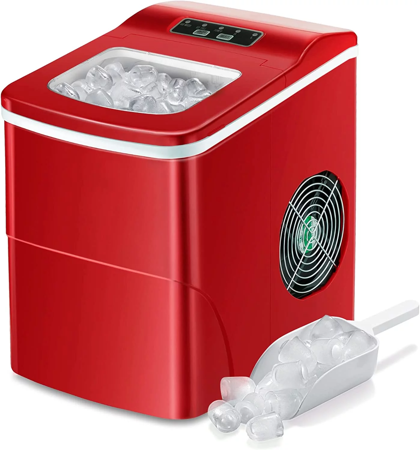 Countertop Ice Maker Machine, Portable Ice Makers Countertop, Make 26 lbs ice in 24 hrs, Ice Cube Rready in 6-8 Mins with Ice Scoop and Basket
