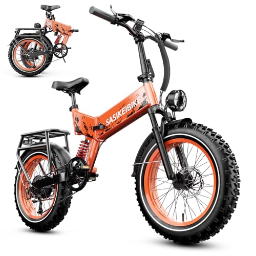 1500W Folding Electric Bike for Adults, 52V 20AH Large Removable Battery E Bike, 30+MPH, 80 Miles Max Range, 20" x4.0 Fat Tire Ebike