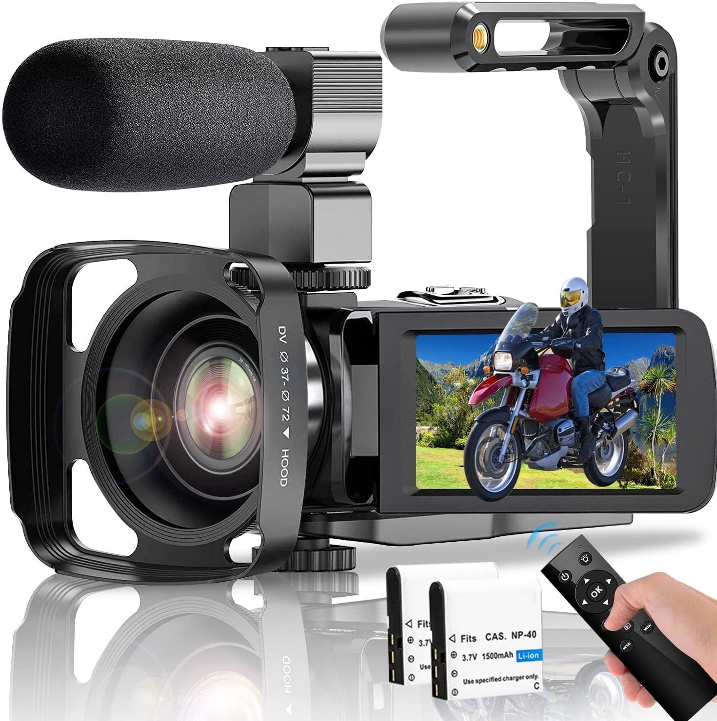 4K Video Camera Camcorder UHD 48MP WiFi IR Night Vision Vlogging Camera for YouTube 3.0 Inch Touch Screen 18X Digital Zoom Camera Recorder with