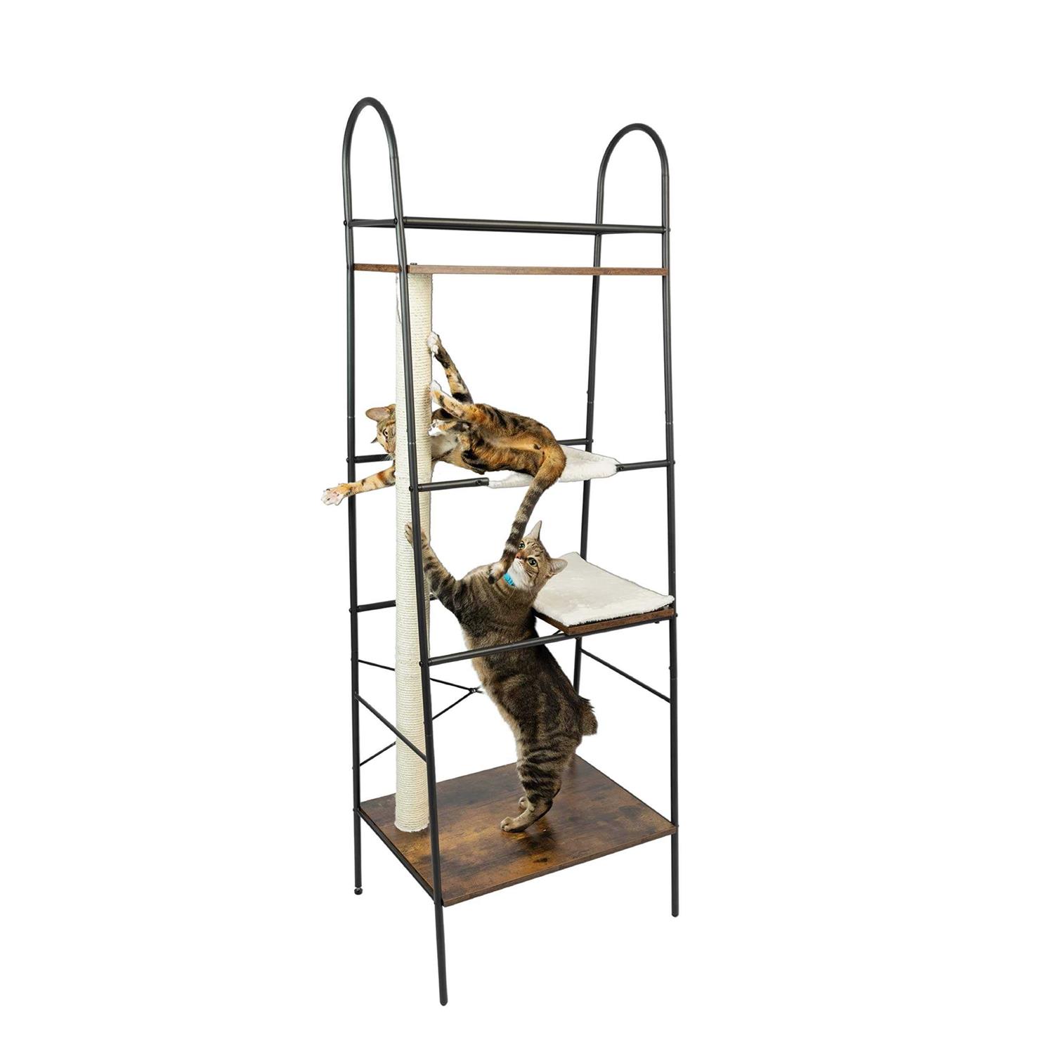 petfusion versiclimb Cat Climber multi-purpose pet furniture w/tall Scratching Post &amp; Cat hammock - Pet Supplies online store