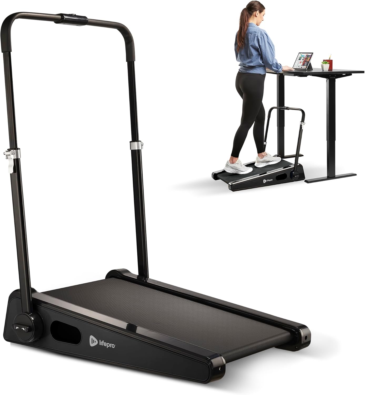 LifePro Smallest Portable Mini Walking Pad with Adjustable Handlebar - Max Speed 3 MPH, Home & Office 30 inch Mini Walking Treadmill