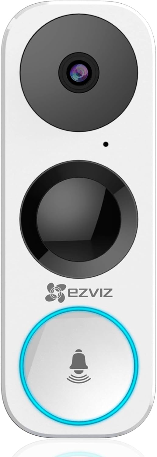 EZVIZ WiFi Video Doorbell, Night Vision, Two-Way Talk, PIR Motion Detection, Weather Proof, 180° Vertical FOV, Free 3-hour Cloud Storage(DB1)