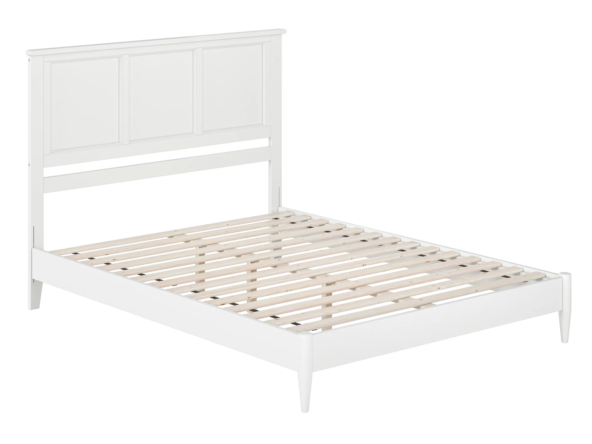 AFI Charlotte Queen Solid Wood Low Profile Platform Bed, White