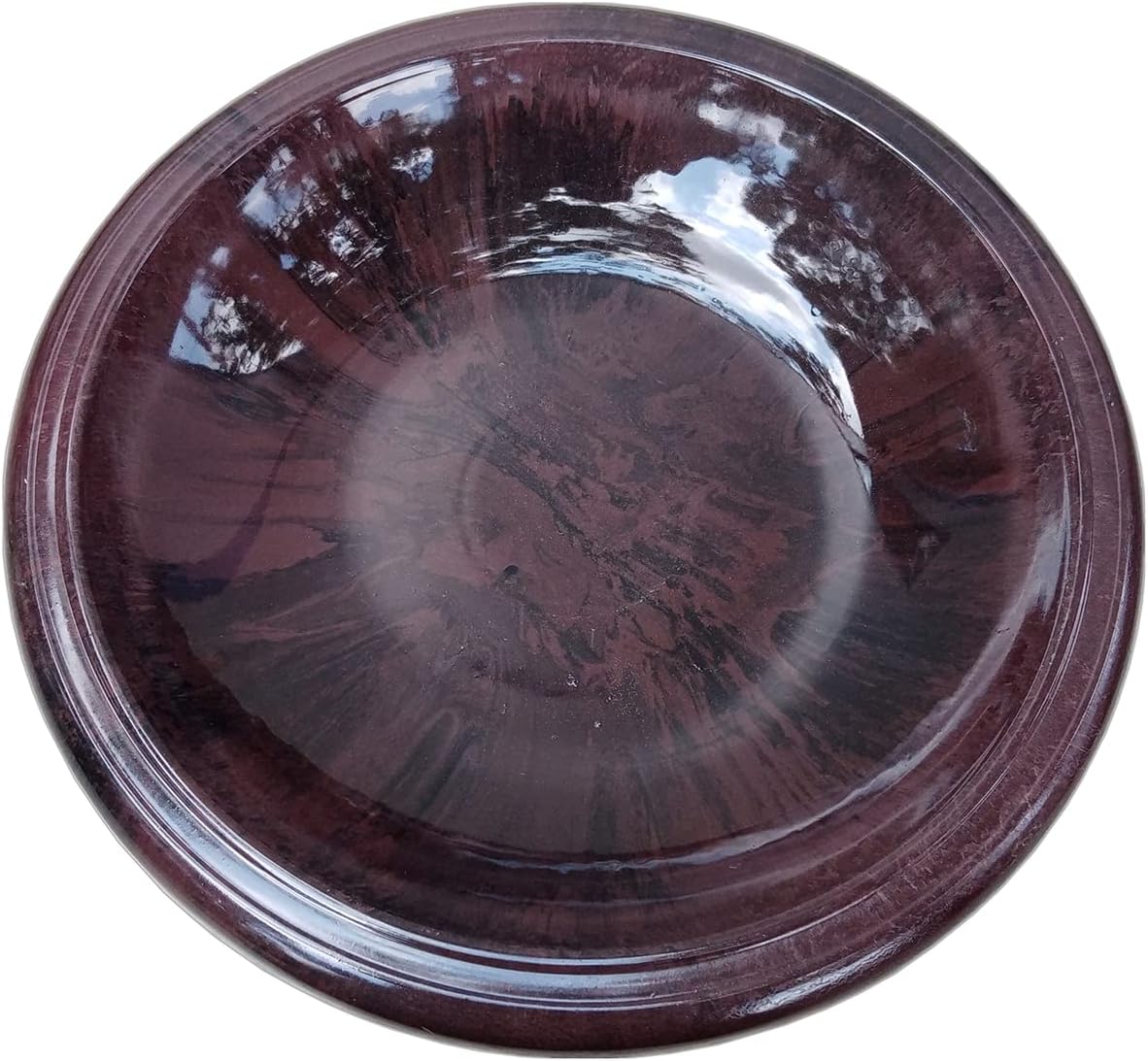 Tierra Garden Birds and Beyond Fiber Clay Bird Bowl, Gloss Bird Bowl with Gloss Rim for Tierra Bird Bath Bases (Antique Brown)