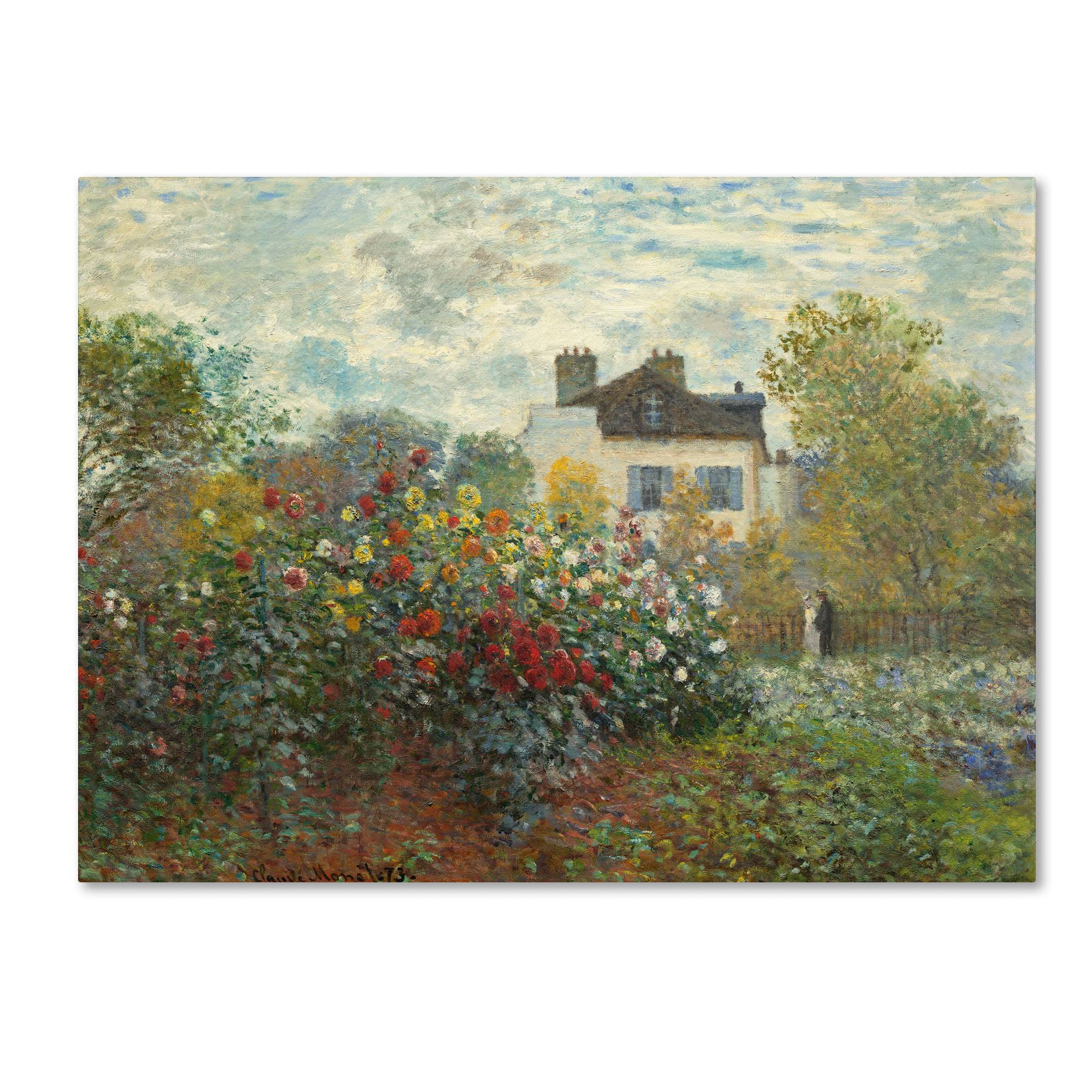 Trademark Global Claude Monet &The Artist&s Garden in Argenteuil& Canvas Art