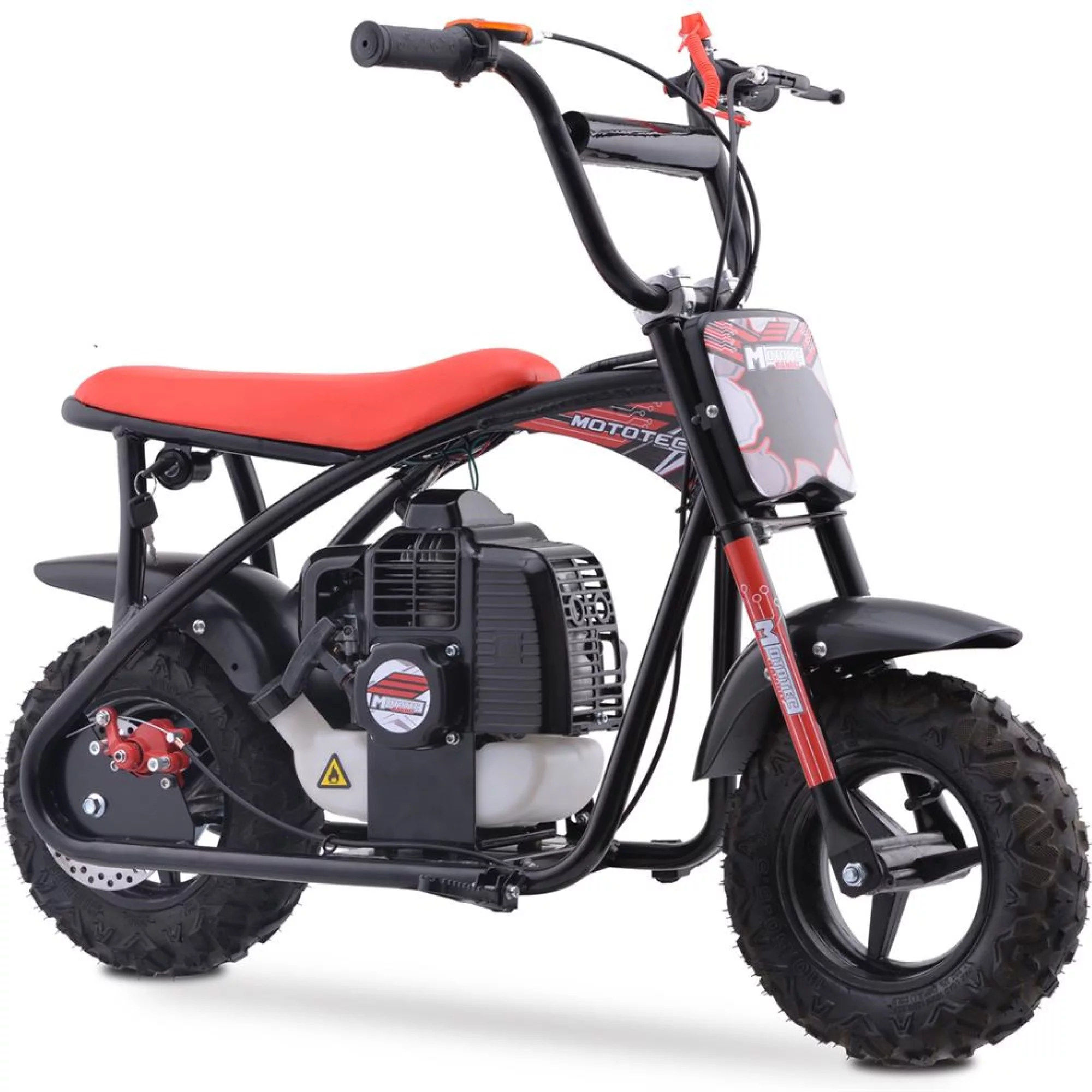 MotoTec Bandit 52cc 2-Stroke Kids Gas Mini Bike Red - Radiant Selections