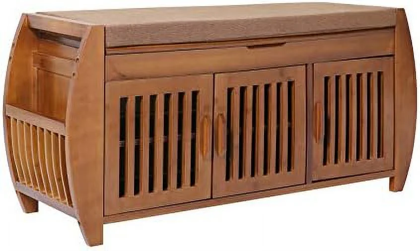 KBANZIBIU Shoe  Bench &amp; Bamboo Shoe Bench &amp; Shoe Rack Cabinet  Benches  Entryway  Organizer for Style &amp