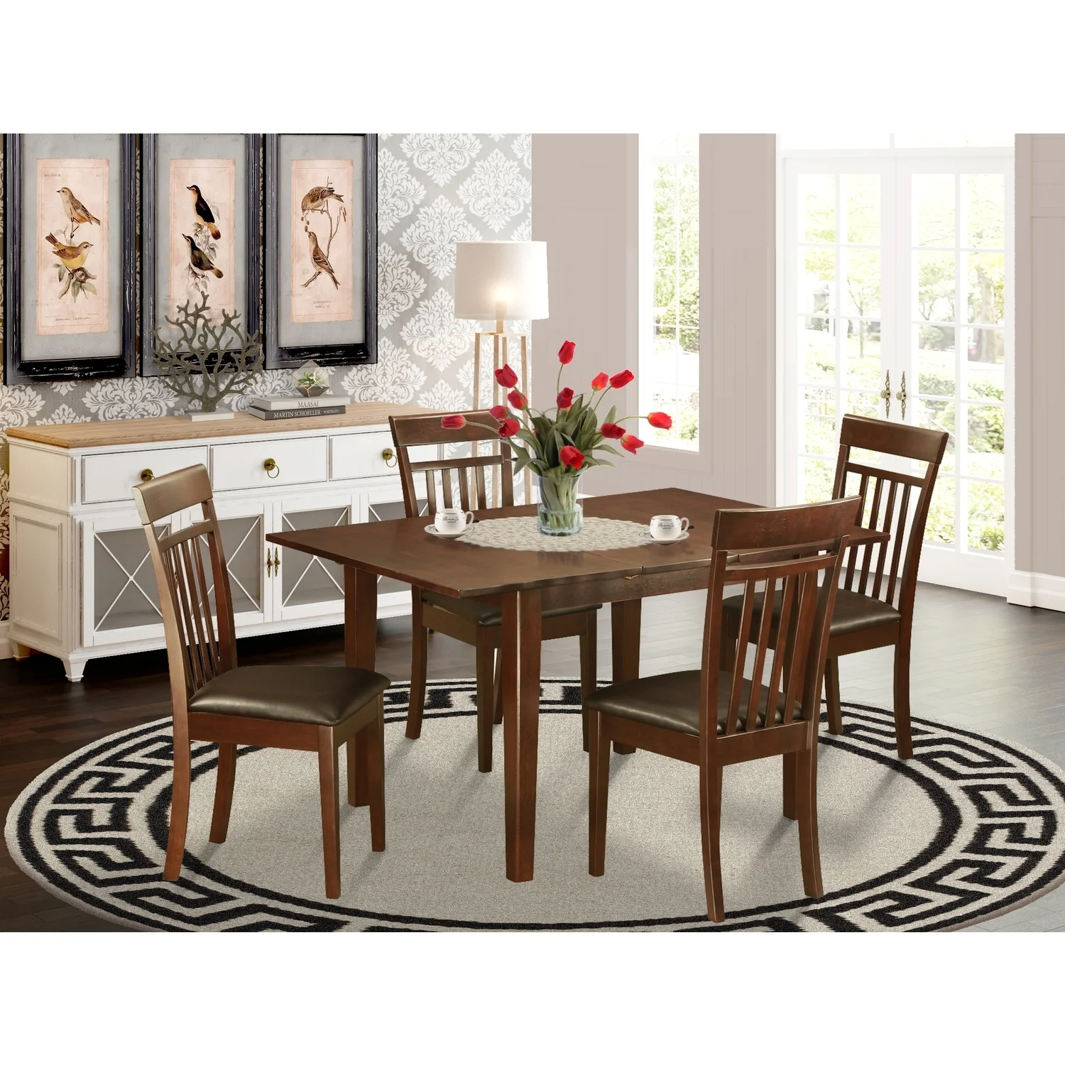 HomeStock Global Greatness 7 Pc Dinette Set For Small Spaces - Dinette Table With 6 Dining Chairs