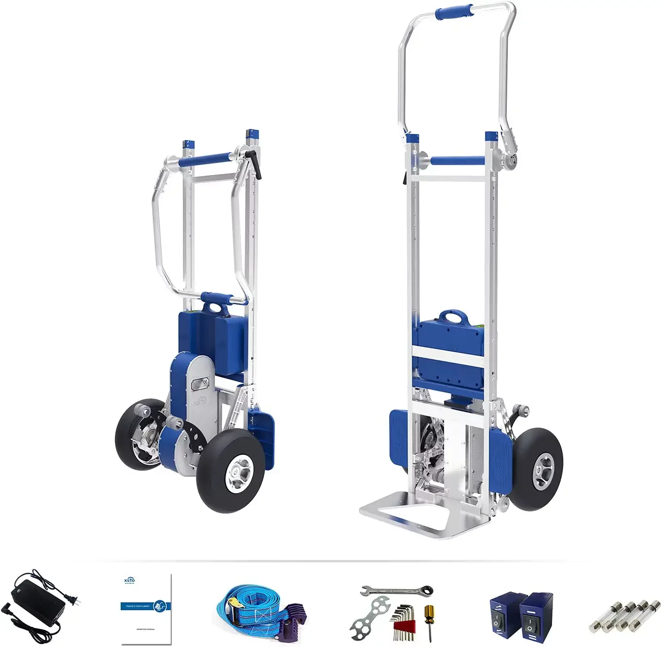 XSTO ZW7170G Electric Stair Climbing Hand Trucks Dolly Cart with Auto Edge Brake