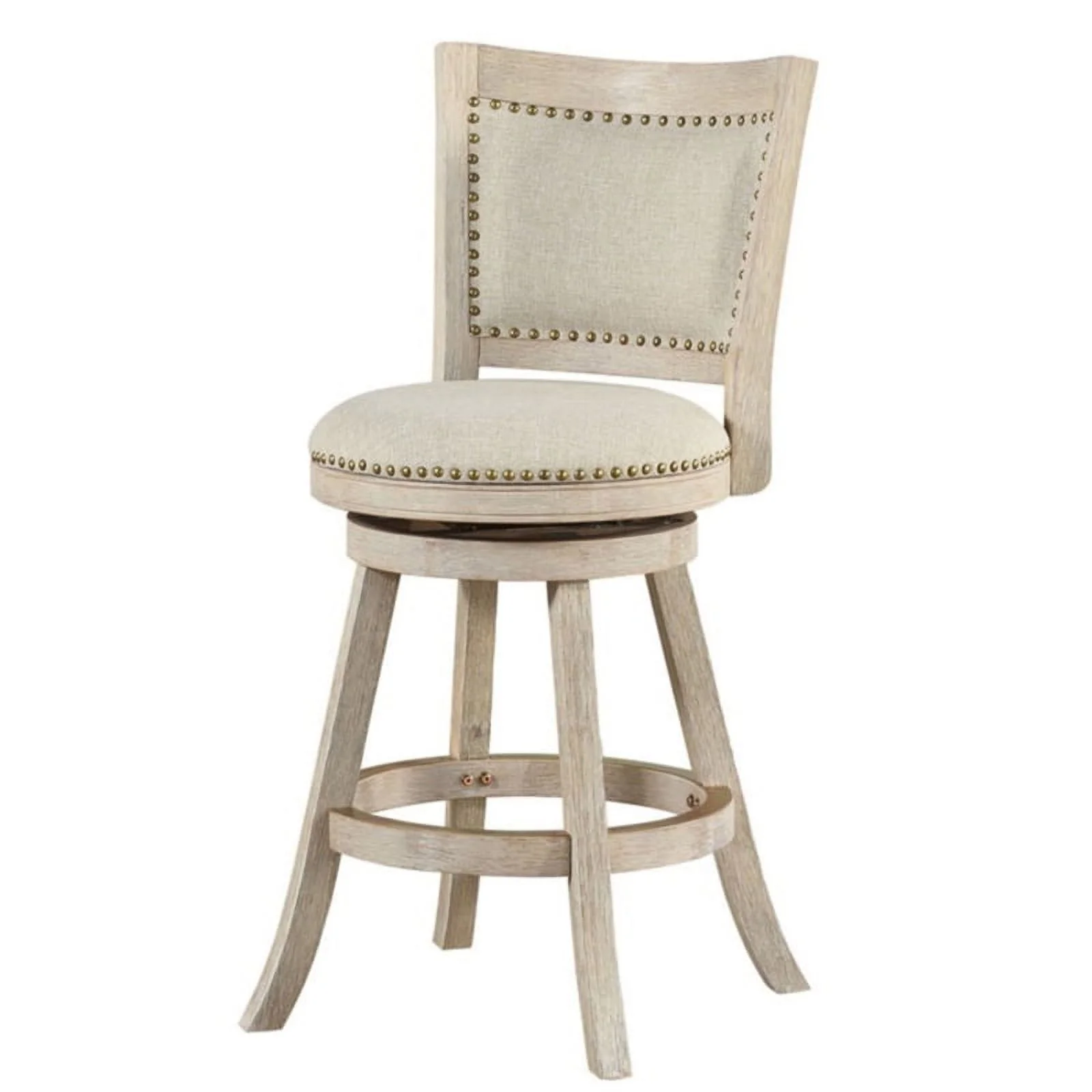 Boraam Melrose Swivel Counter Stool - Ivory Wire-Brush - Curated Treasures Market