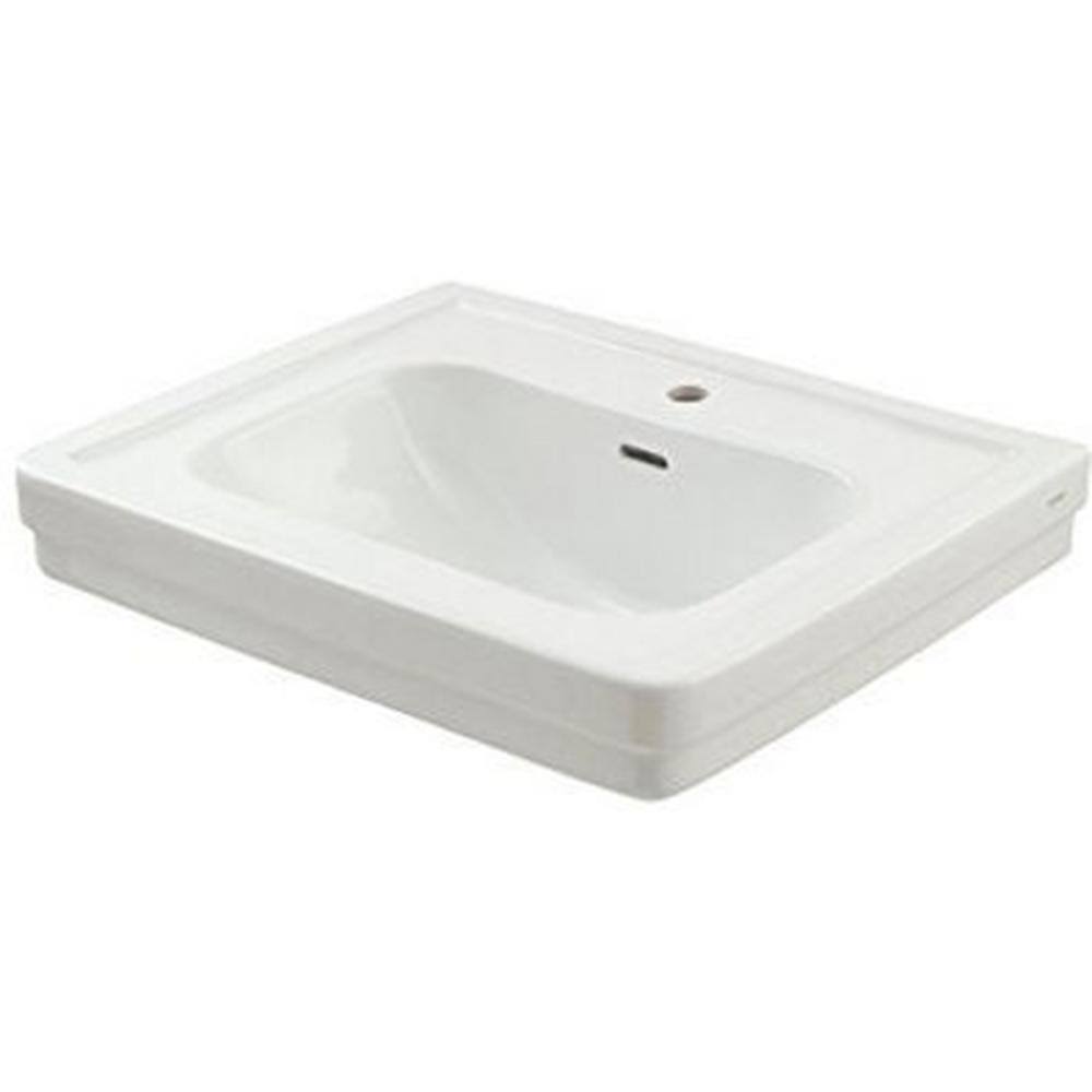 Toto Promenade 24-in Pedestal Bathroom Sink with Single Faucet Hole in Colonial White LT532#11